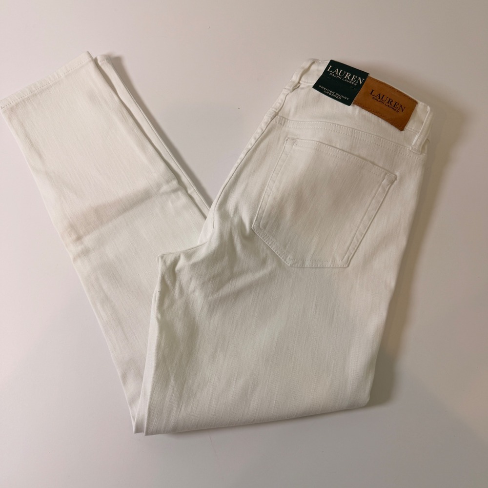 Lauren Ralph Lauren Premier Skinny Cropped Jeans White Denim Size 6 NWT
